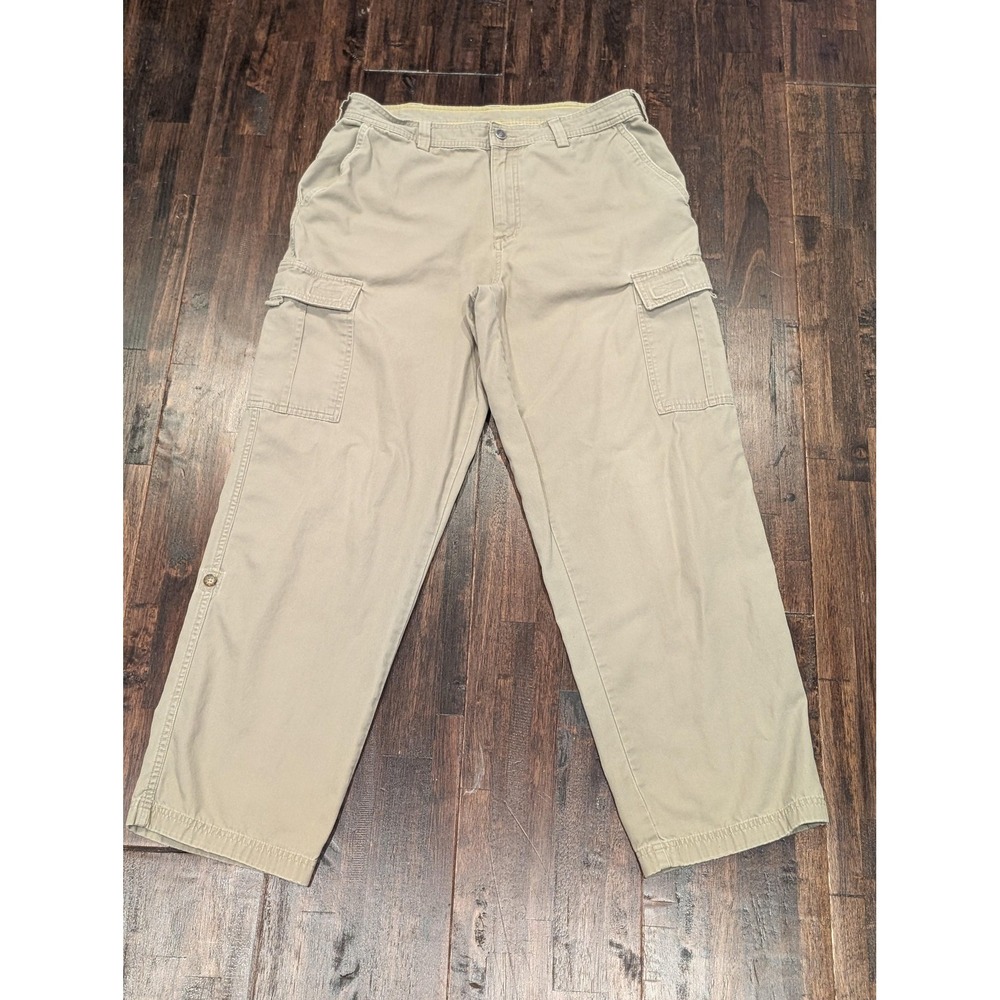 The North Face Cargo Pants Men 34x31 Khaki Cotton Utility Hiking Outdoor Pockets
